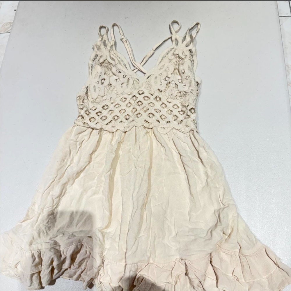 Cream Crochet Lace Dress